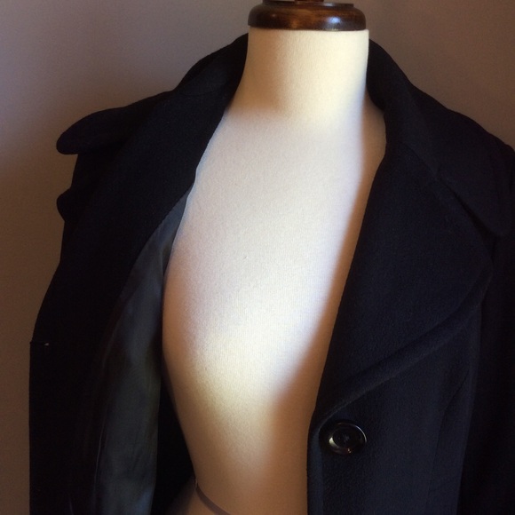 Saks 5th Avenue Black Wool Coat Sz 10 - Picture 3 of 9